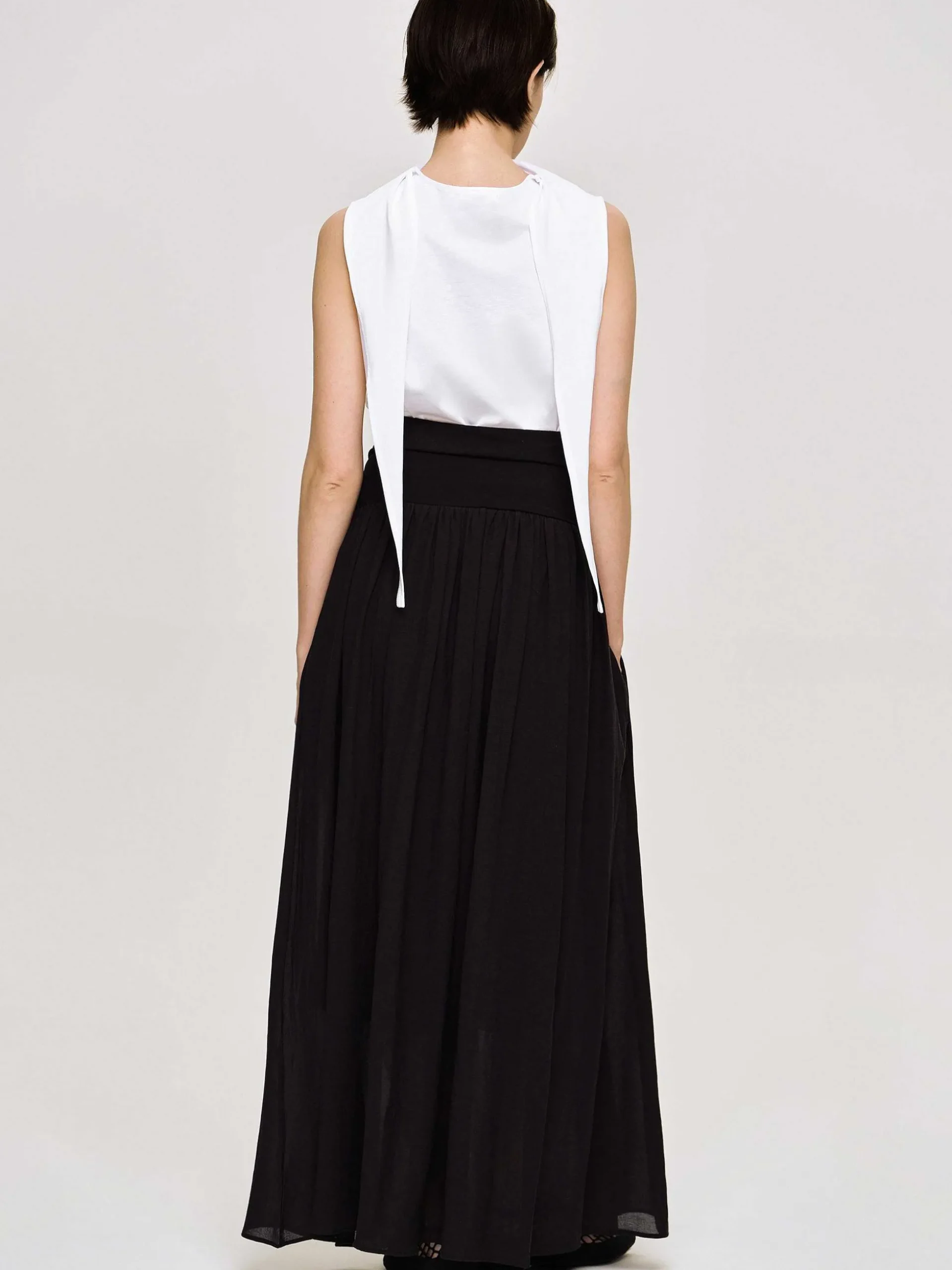 Women Source Unknown Bottoms-Ocelia Drop Waist Maxi Skirt, Black