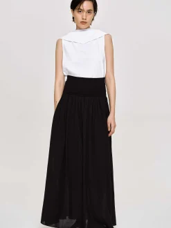 Women Source Unknown Bottoms-Ocelia Drop Waist Maxi Skirt, Black
