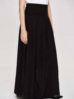 Women Source Unknown Bottoms-Ocelia Drop Waist Maxi Skirt, Black