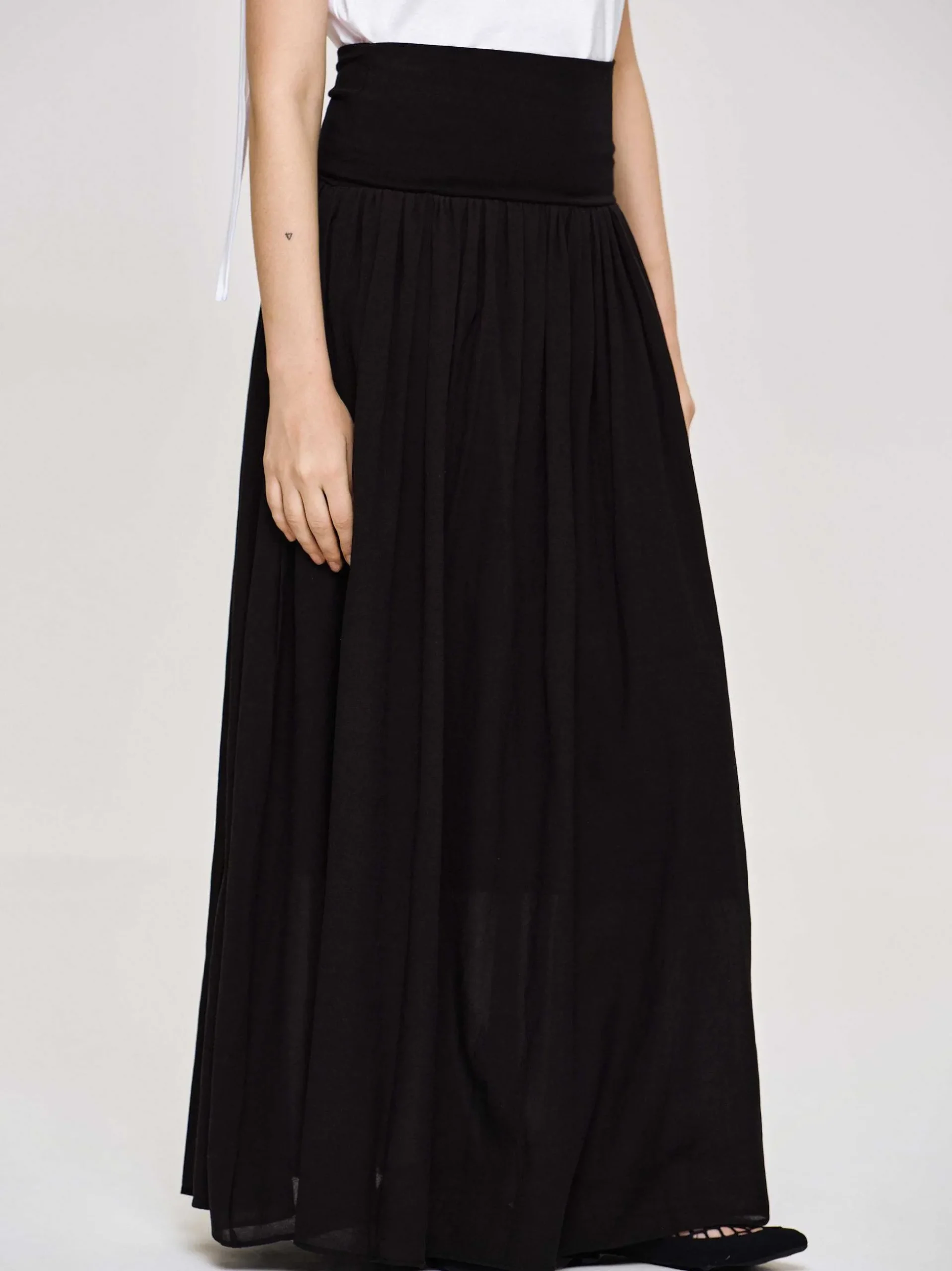 Women Source Unknown Bottoms-Ocelia Drop Waist Maxi Skirt, Black
