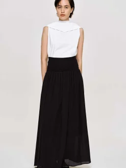 Women Source Unknown Bottoms-Ocelia Drop Waist Maxi Skirt, Black