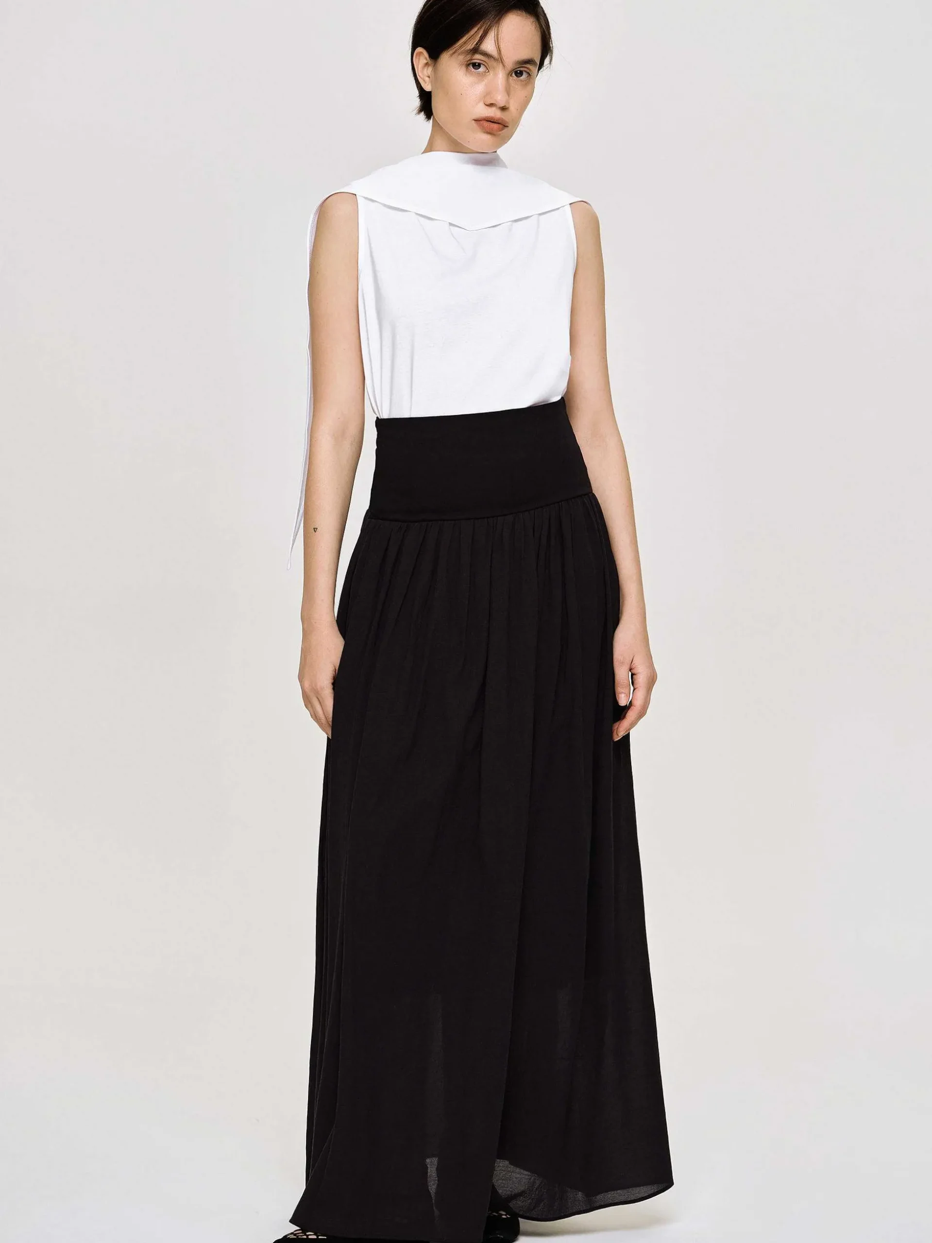 Women Source Unknown Bottoms-Ocelia Drop Waist Maxi Skirt, Black