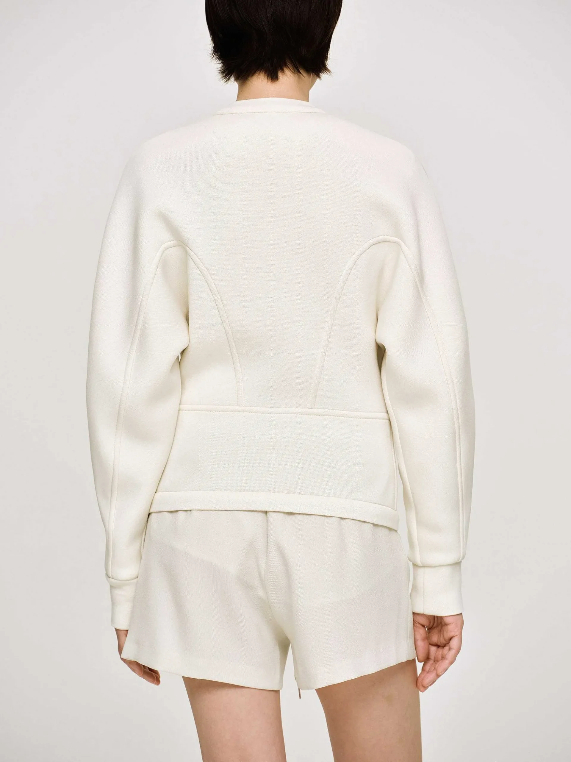 Women Source Unknown Accessories-Offset Button Jacket, Cream