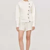 Women Source Unknown Accessories-Offset Button Jacket, Cream