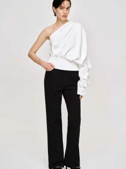 Women Source Unknown Tops-One-Shoulder Blouse, White