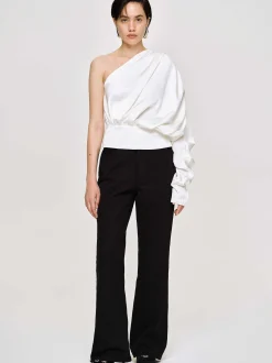 Women Source Unknown Clothing-One-Shoulder Blouse, White