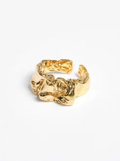 Women Source Unknown Clothing-Open Signet Ring, Gold