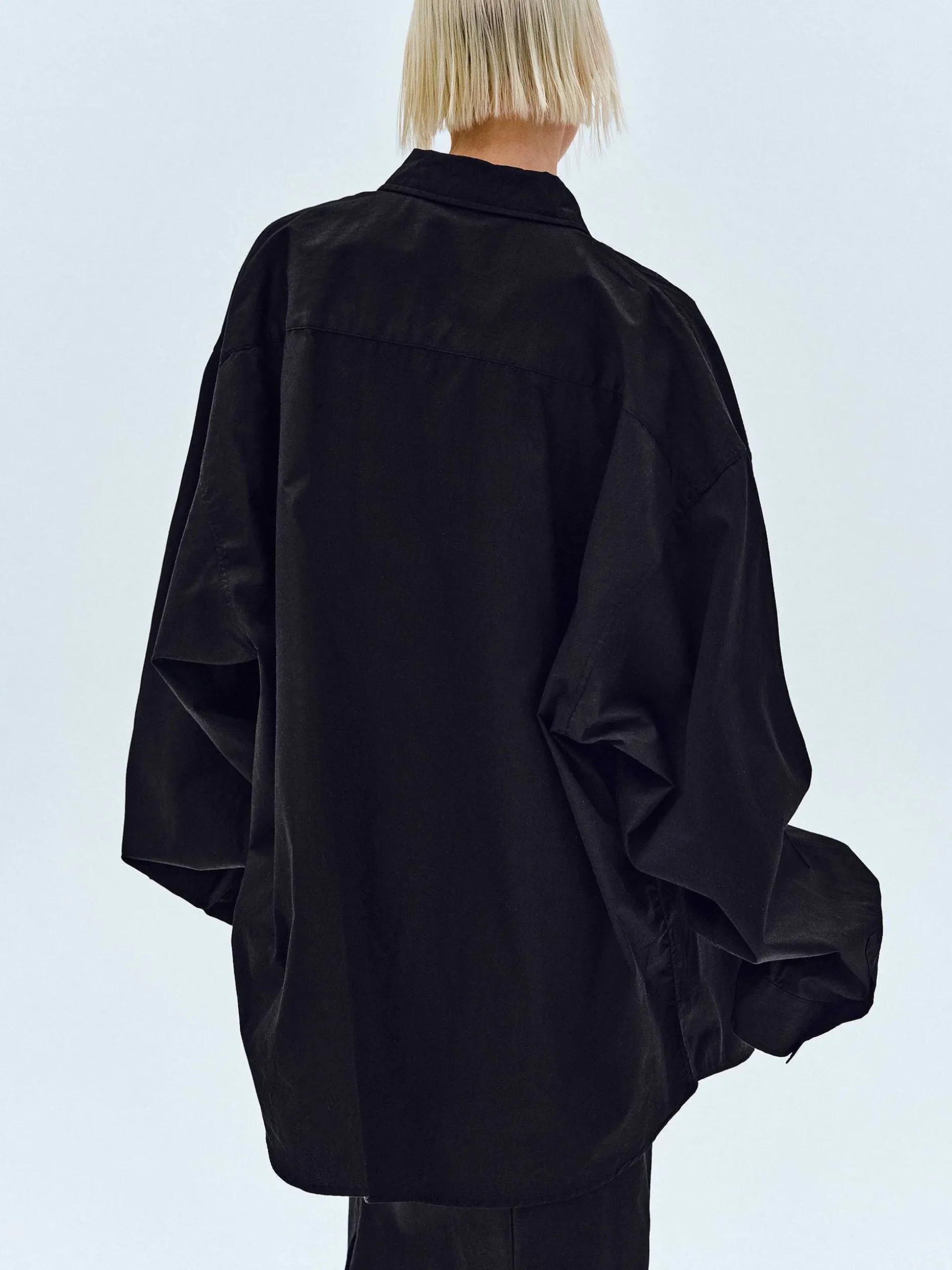 Women Source Unknown Accessories-Over-Fit Cotton Shirt, Black