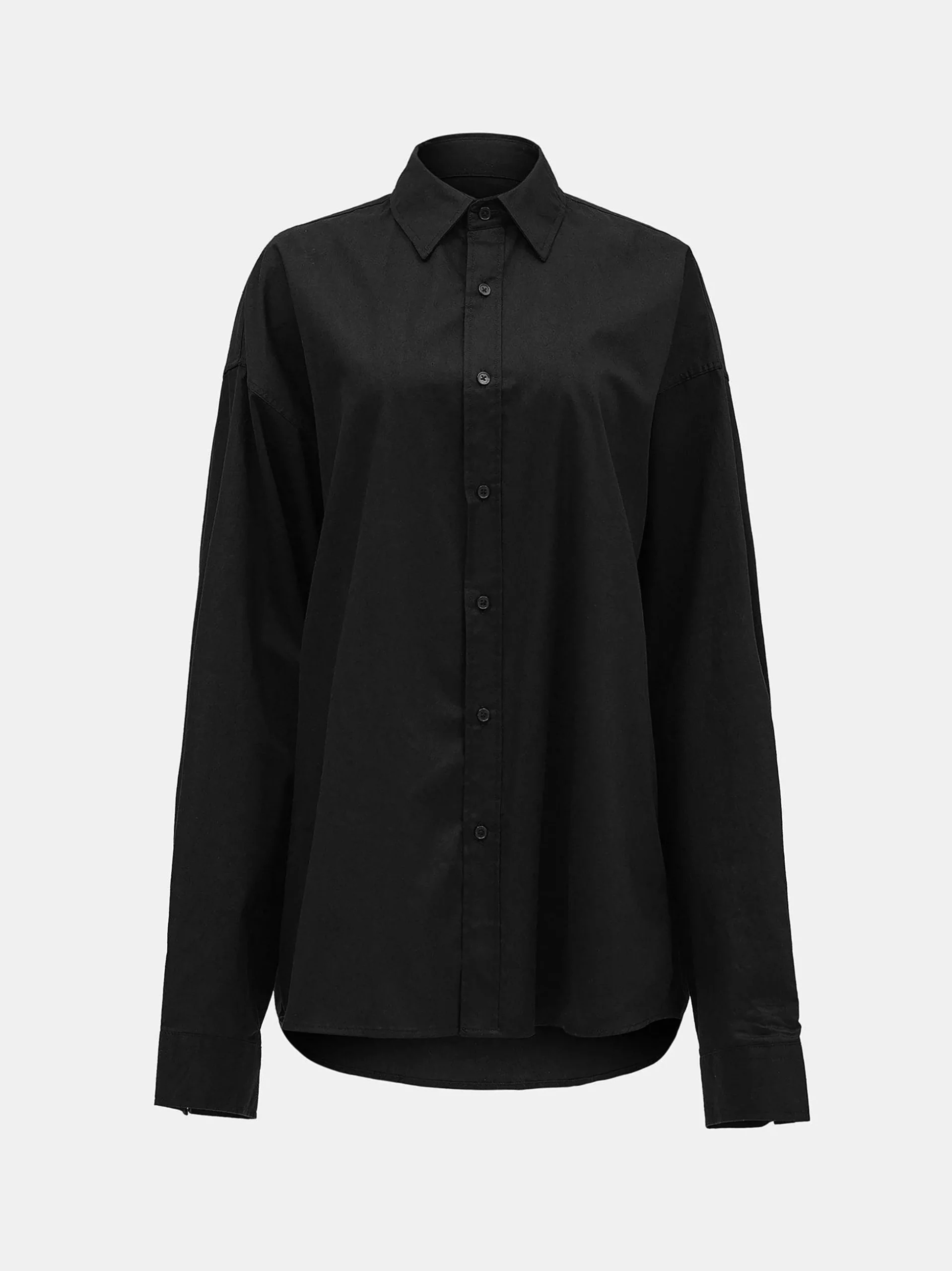 Women Source Unknown Accessories-Over-Fit Cotton Shirt, Black