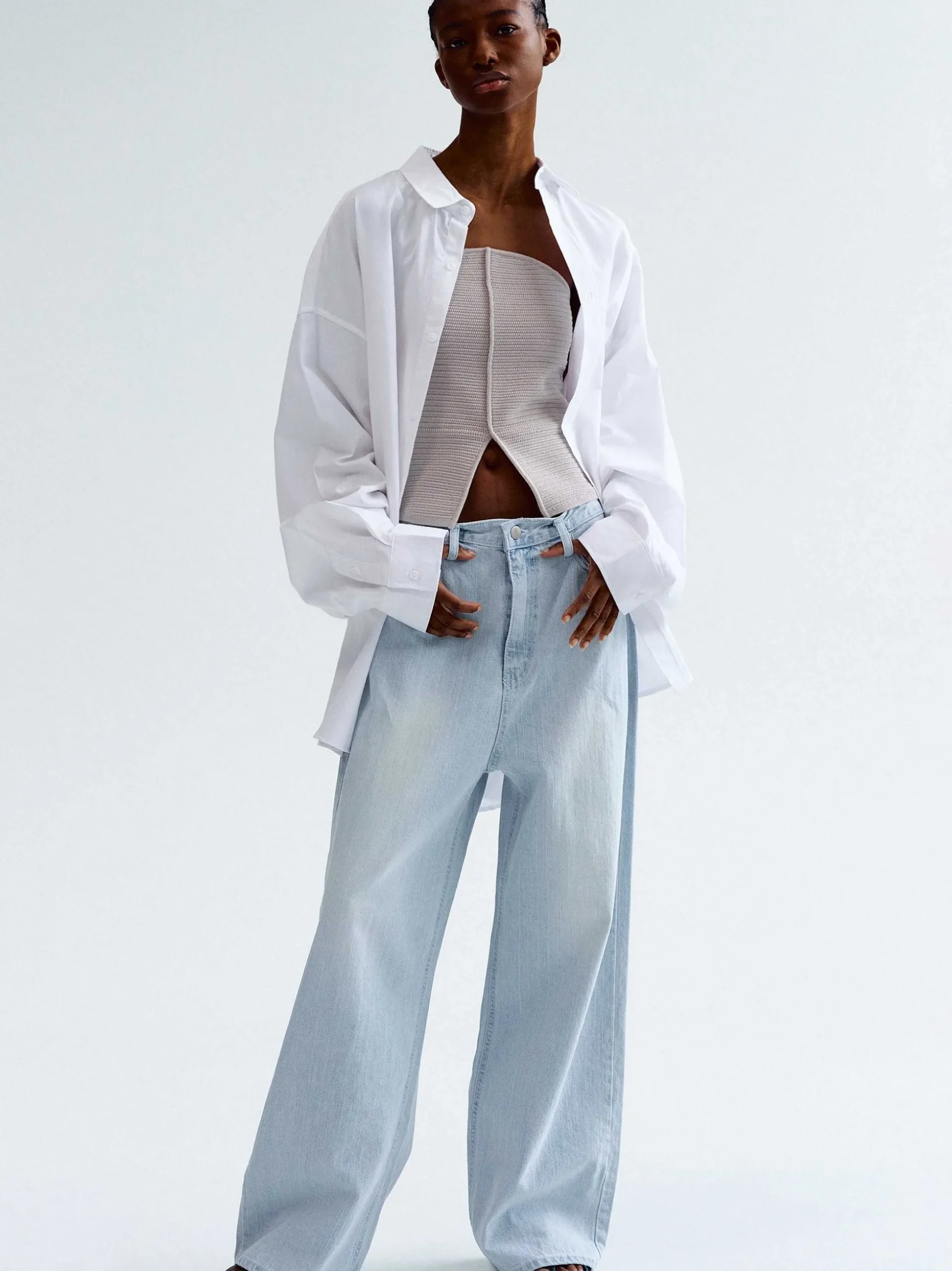 Women Source Unknown Accessories-Over-Fit Cotton Shirt, White