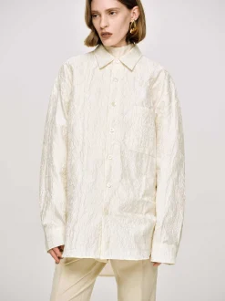 Women Source Unknown Accessories-Over-Fit Jacquard Shirt, Parchment