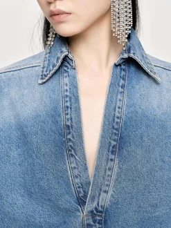 Women Source Unknown Denim-Oversized Denim Shirt, Tint Wash