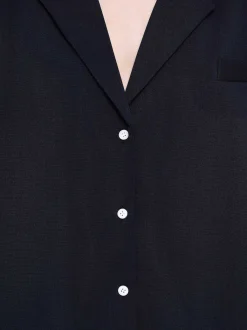 Women Source Unknown Outerwear-Oversized Fluid Shirt, Navy