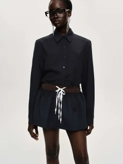 Women Source Unknown Clothing-Padded-Effect Miniskirt, Navy