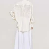 Women Source Unknown Accessories-Pointelle Oversized Button Down Shirt,