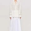 Women Source Unknown Accessories-Pointelle Oversized Button Down Shirt,