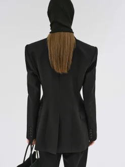 Women Source Unknown Clothing-Poldo Hourglass Blazer, Black