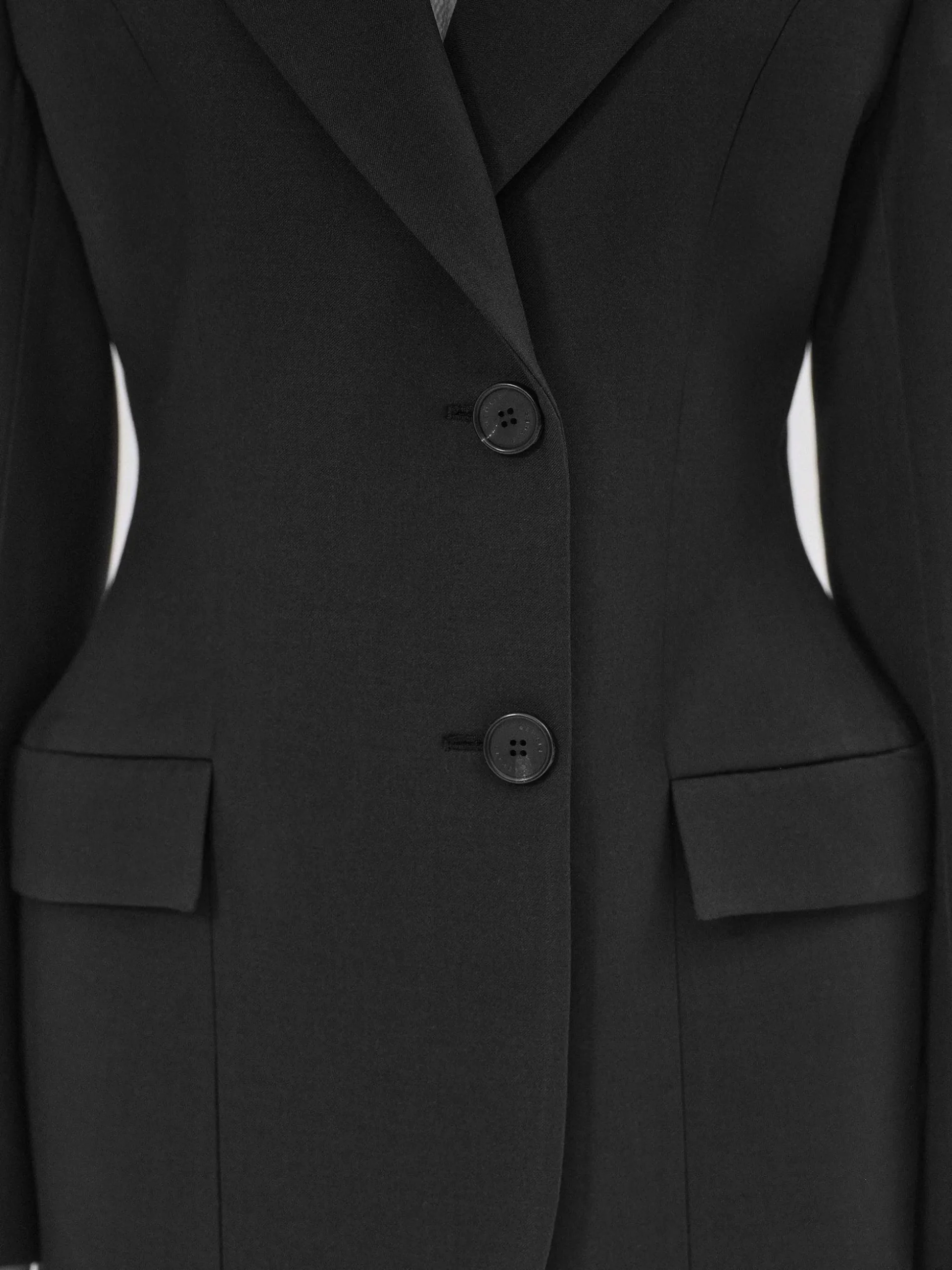Women Source Unknown Clothing-Poldo Hourglass Blazer, Black