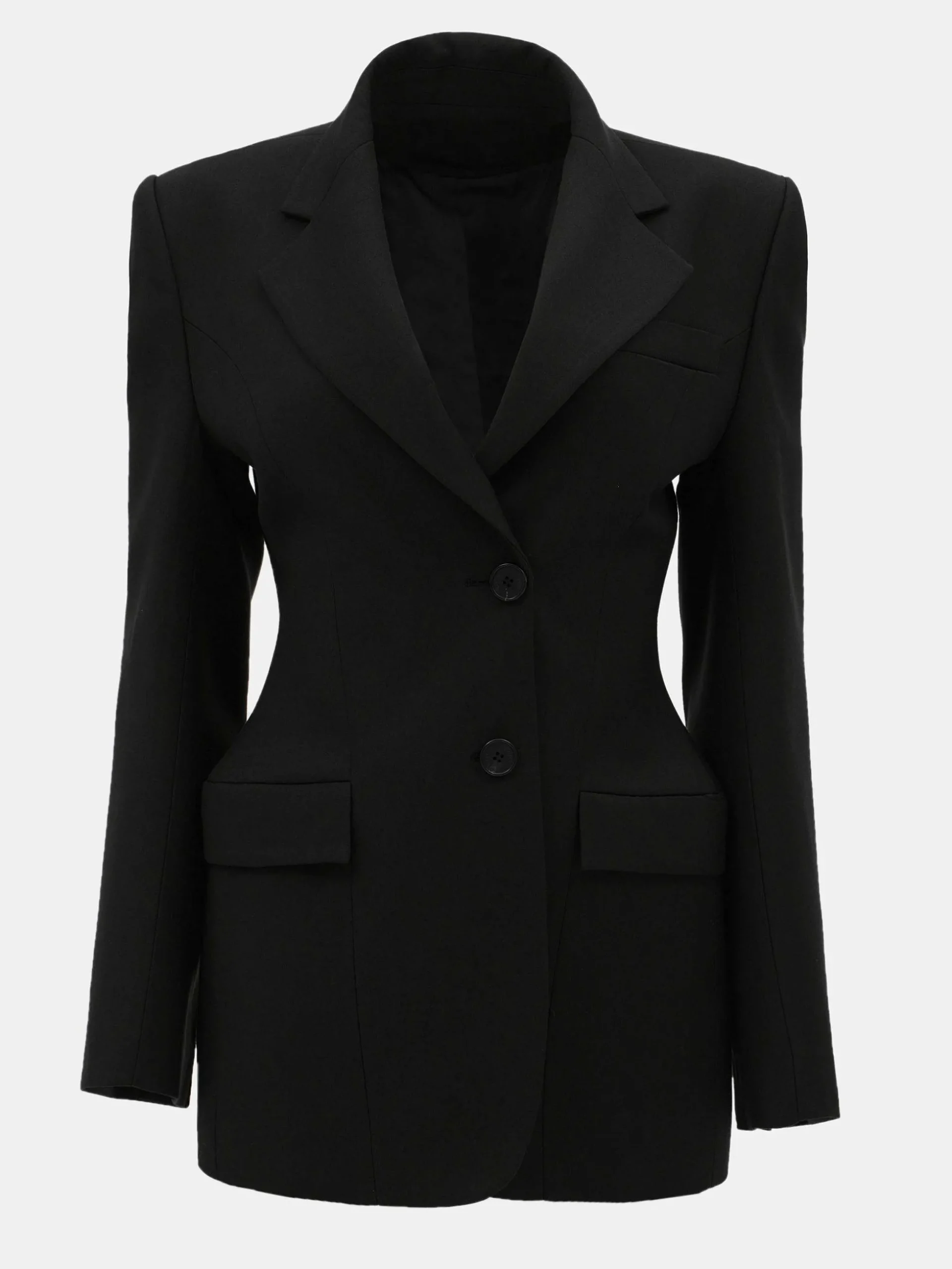 Women Source Unknown Clothing-Poldo Hourglass Blazer, Black