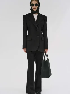 Women Source Unknown Outerwear-Poldo Hourglass Blazer, Black