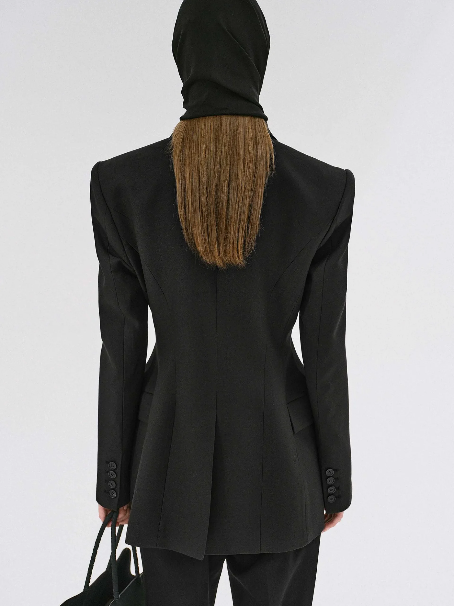 Women Source Unknown Outerwear-Poldo Hourglass Blazer, Black