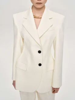 Women Source Unknown Outerwear-Poldo Hourglass Blazer, Cream