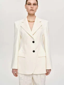 Women Source Unknown Clothing-Poldo Hourglass Blazer, Cream