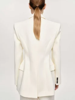 Women Source Unknown Clothing-Poldo Hourglass Blazer, Cream