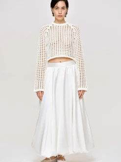 Women Source Unknown Knitwear-Reef Net Knit Top, Ivory