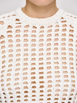 Women Source Unknown Clothing-Reef Net Knit Top, Ivory