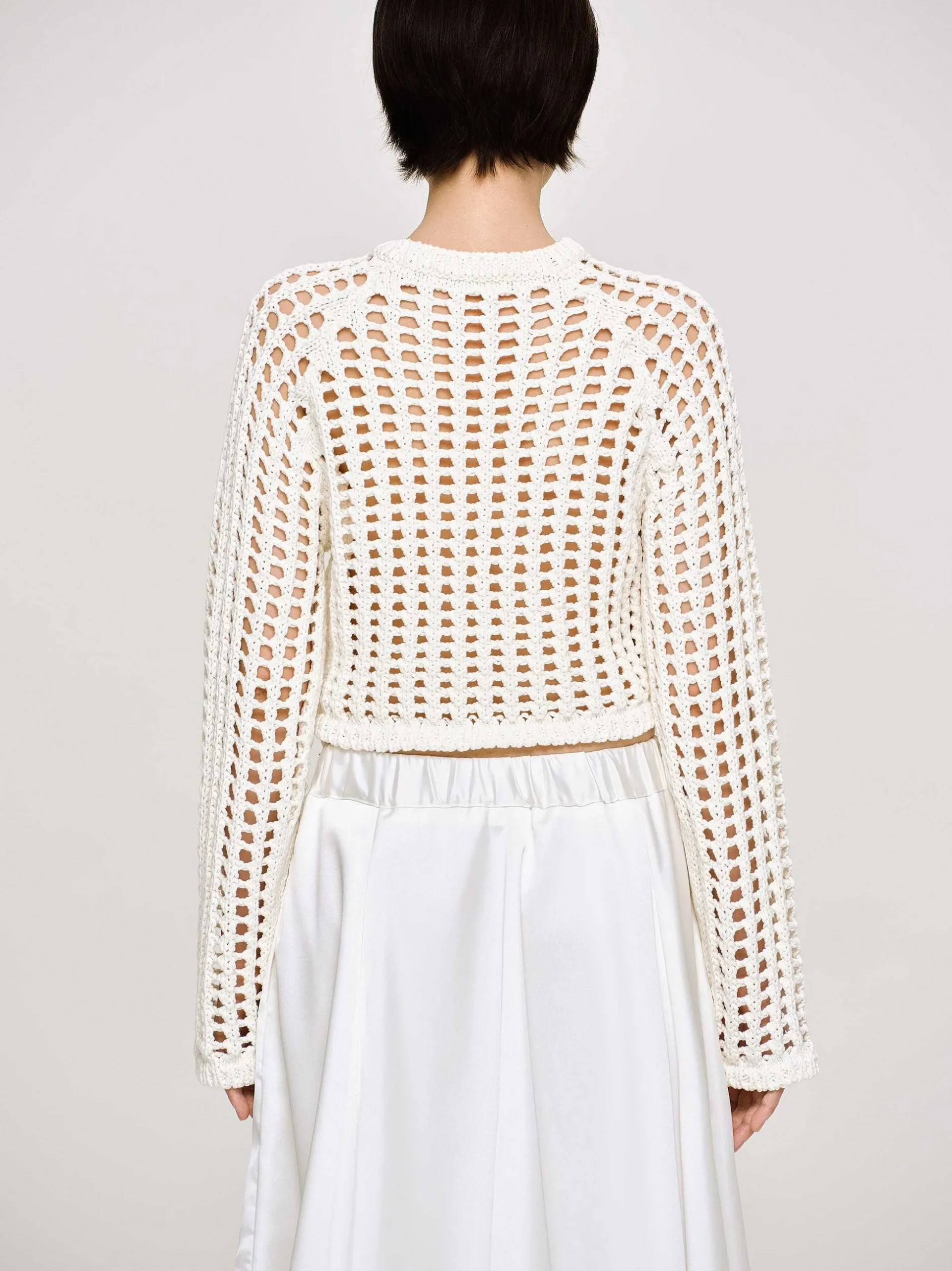 Women Source Unknown Clothing-Reef Net Knit Top, Ivory