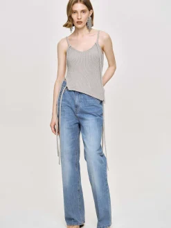 Women Source Unknown Clothing-Relaxed Straight Jeans, Mid Wash