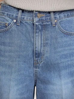 Women Source Unknown Clothing-Relaxed Straight Jeans, Mid Wash