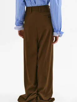 Women Source Unknown Clothing-Rennert Criss Cross Trousers, Saddle Brown