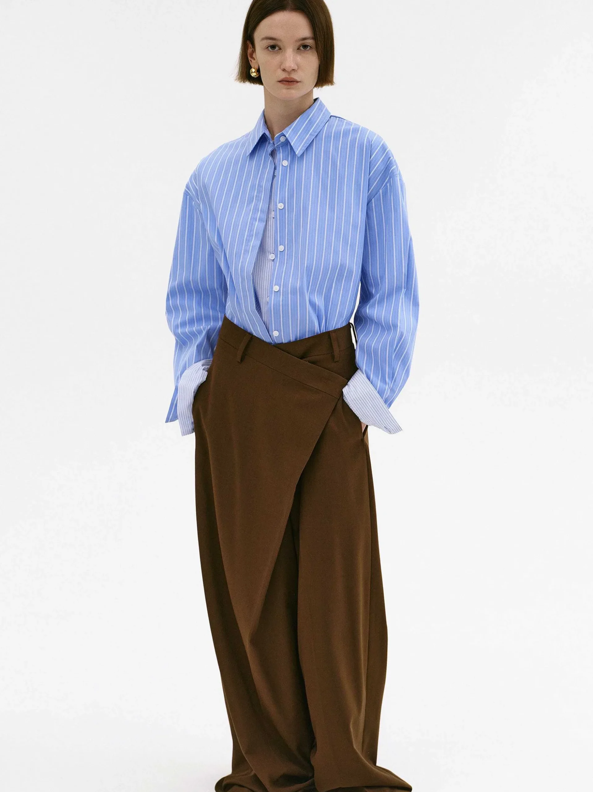 Women Source Unknown Clothing-Rennert Criss Cross Trousers, Saddle Brown