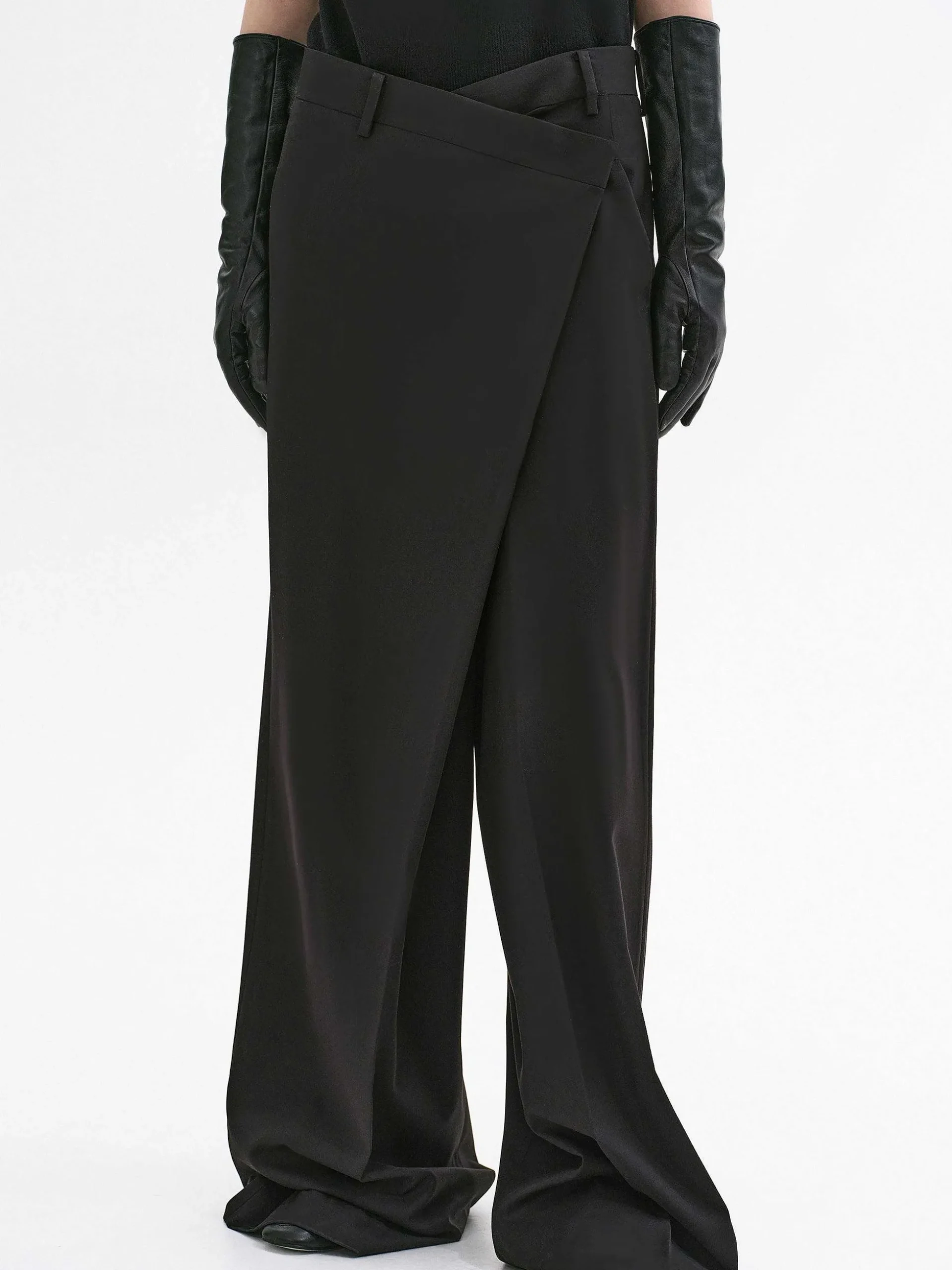 Women Source Unknown Bottoms-Rennert Criss Cross Trousers, Black