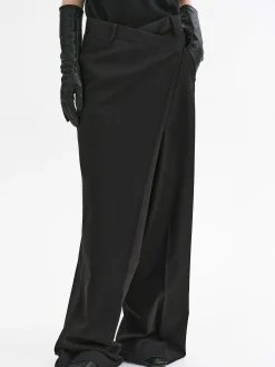 Women Source Unknown Bottoms-Rennert Criss Cross Trousers, Black