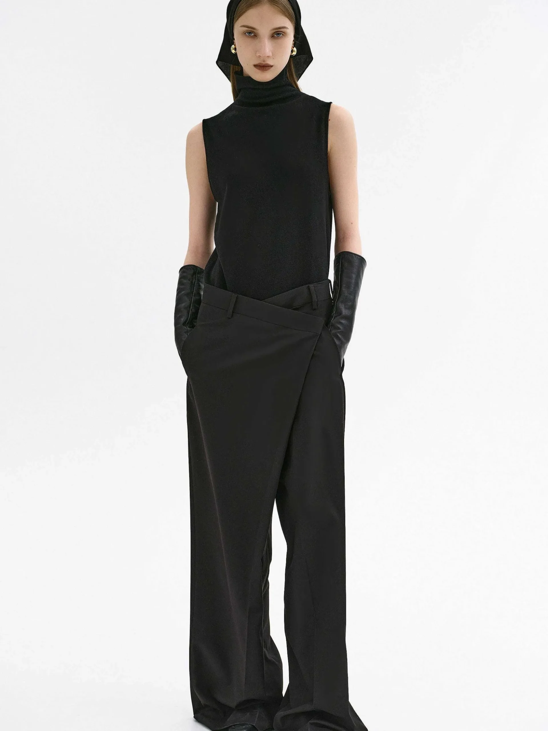 Women Source Unknown Clothing-Rennert Criss Cross Trousers, Black