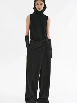 Women Source Unknown Clothing-Rennert Criss Cross Trousers, Black