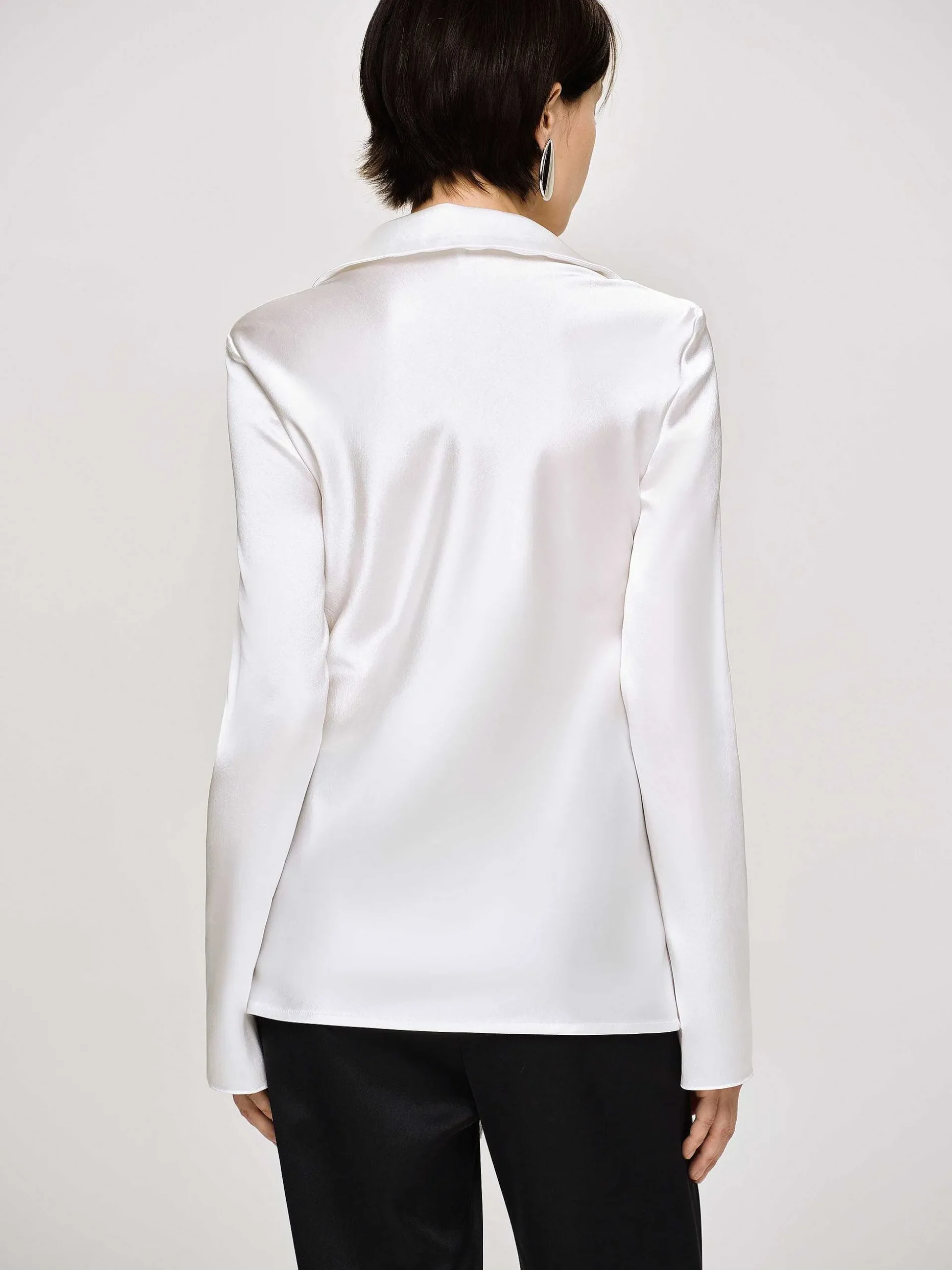 Women Source Unknown Clothing-Reyna Satin Blouse, Pearl