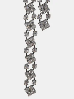 Women Source Unknown Clothing-Rhinestone Drop Necklace, Silver