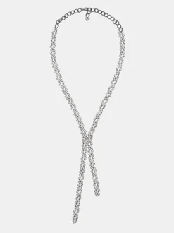 Women Source Unknown Accessories-Rhinestone Drop Necklace, Silver