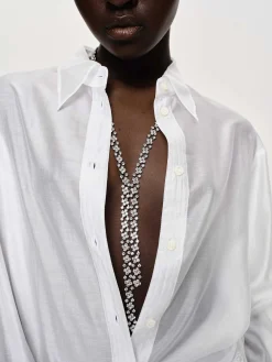 Women Source Unknown Accessories-Rhinestone Drop Necklace, Silver