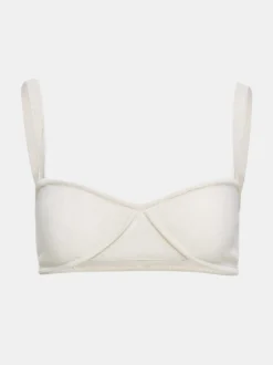 Women Source Unknown Tops-Rib Knit Bra, White