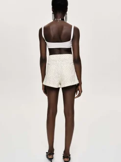Women Source Unknown Tops-Rib Knit Bra, White