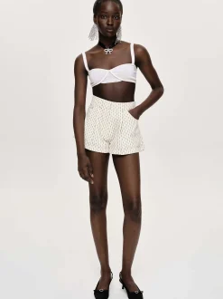 Women Source Unknown Tops-Rib Knit Bra, White