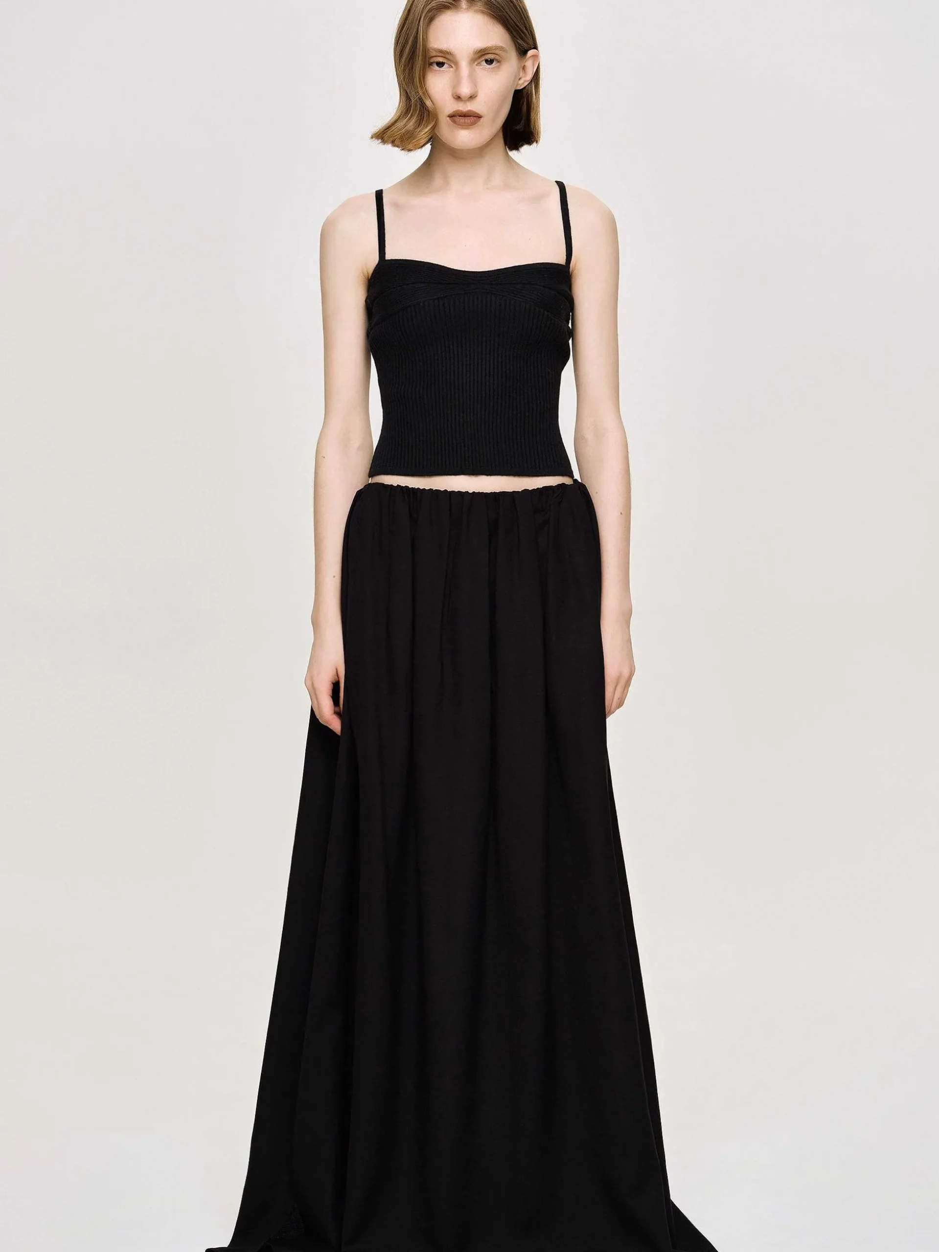 Women Source Unknown Clothing-Rib Knit Camisole, Black