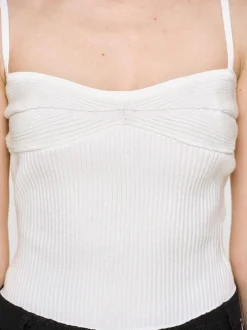 Women Source Unknown Knitwear-Rib Knit Camisole, White