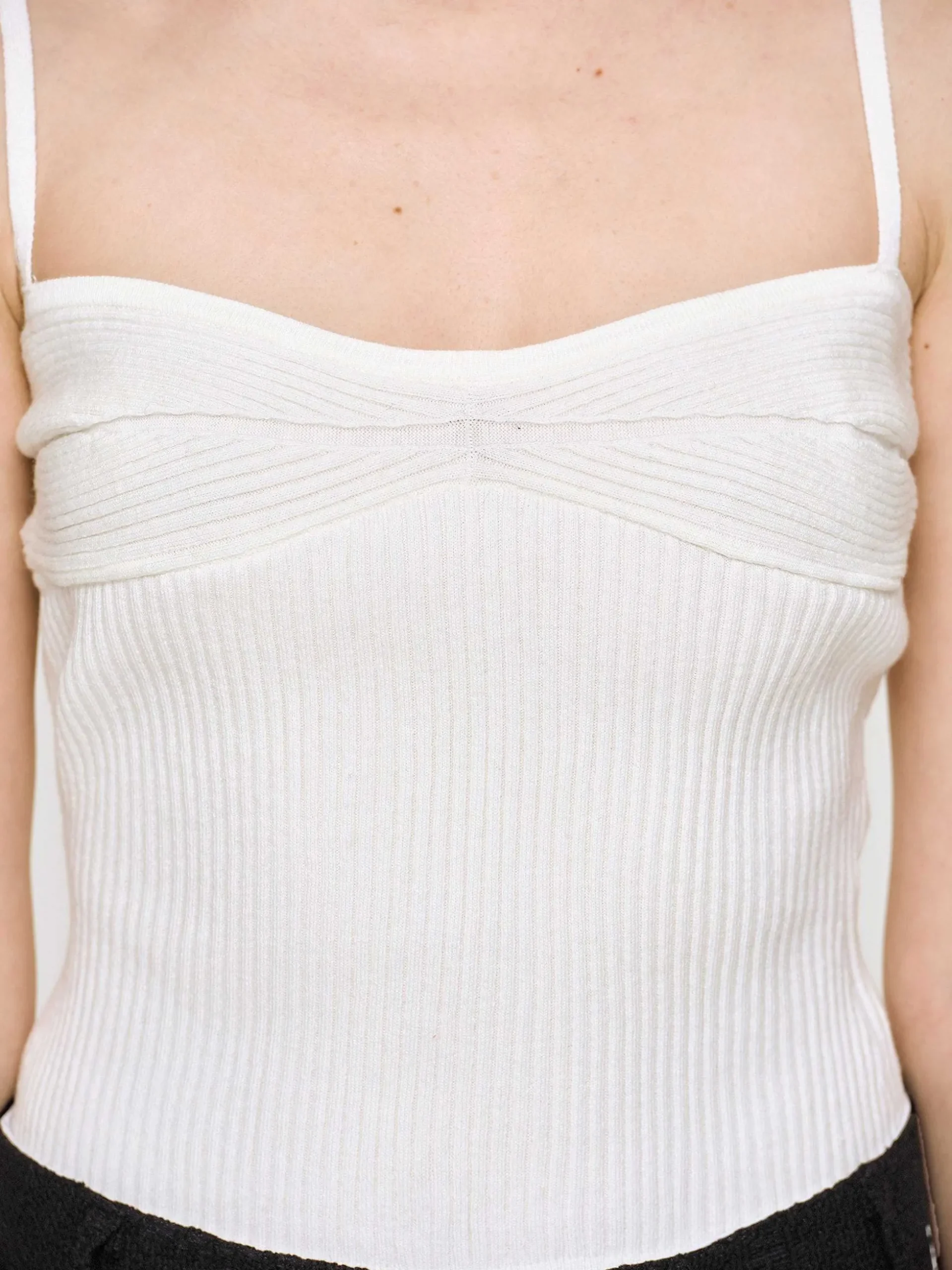 Women Source Unknown Clothing-Rib Knit Camisole, White
