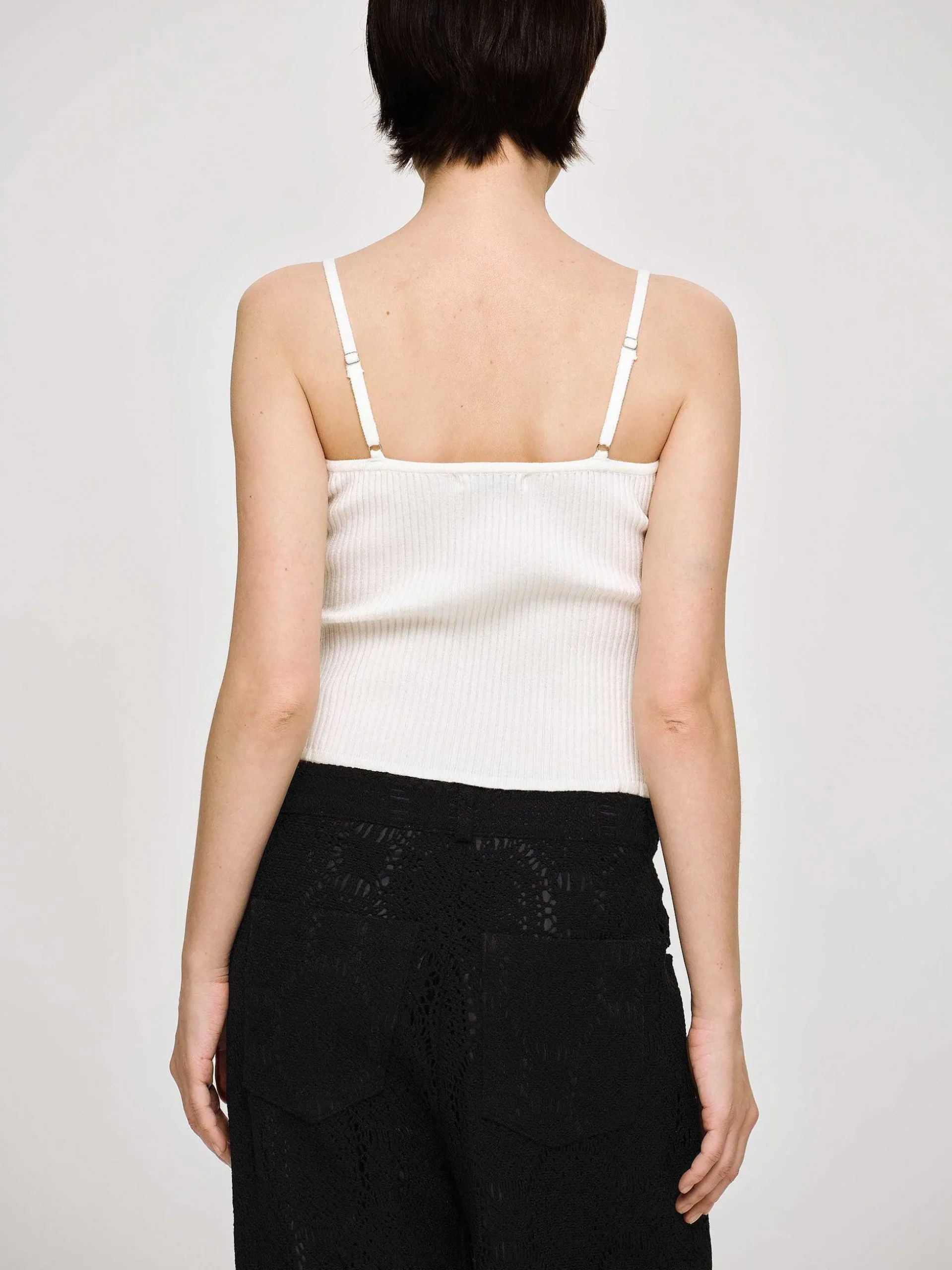 Women Source Unknown Clothing-Rib Knit Camisole, White